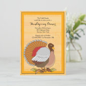 Invitation Dîner de Thanksgiving avec une dinde de choix, vou (Debout devant)