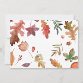 Invitation Dîner de Thanksgiving | Blanc avec feuilles d'auto (Dos)