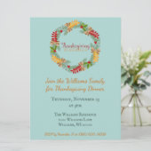 Invitation Dîner de Thanksgiving Bleu Magnifique (Debout devant)