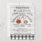 Invitation Dîner de Thanksgiving Buffalo Plaid Citrouilles (Devant)