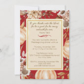 Invitation Dîner de Thanksgiving chrétien Psaume rustique 136 (Devant)