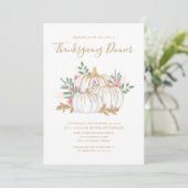 Invitation Dîner de Thanksgiving Citrouille (Debout devant)