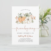 Invitation Dîner de Thanksgiving citrouille (Debout devant)