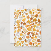 Invitation Dîner de Thanksgiving Citrouille et feuilles d'aut (Dos)