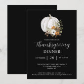 Invitation Dîner de Thanksgiving citrouille Flower (Devant / Derrière)