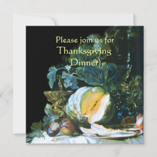 INVITATION DÎNER DE THANKSGIVING CITROUILLE, FRUITS ET VERRER