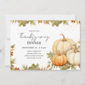 Invitation Dîner de Thanksgiving Citrouille Harvest (Devant)