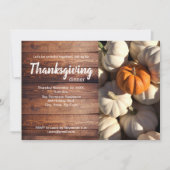 Invitation Dîner de Thanksgiving Citrouille Harvest Photo (Devant)