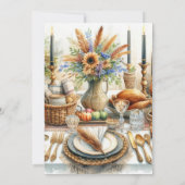 Invitation Dîner de Thanksgiving Cottage Boho Famille Amis (Dos)