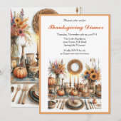 Invitation Dîner de Thanksgiving dans un cottage campagnard (Devant / Derrière)