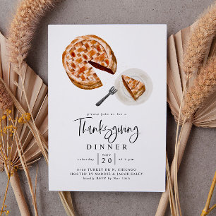 Invitation Dîner de Thanksgiving dans une ambiance rustique