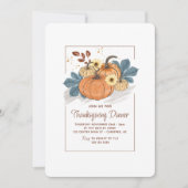 Invitation Dîner de Thanksgiving d'automne Citrouille (Devant)