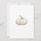 Invitation Dîner de Thanksgiving d'automne de citrouille blan (Dos)