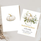 Invitation Dîner de Thanksgiving d'automne de citrouille blan