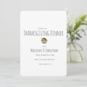 Invitation Dîner de Thanksgiving d'automne de dinde (Debout devant)