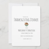 Invitation Dîner de Thanksgiving d'automne de dinde (Devant)