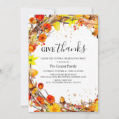 Invitation Dîner de Thanksgiving d'automne 'Rendez Grâce' (Devant)