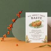 Invitation Dîner de Thanksgiving de dinde à l'aquarelle drôle