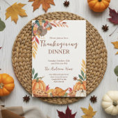 Invitation Dîner de Thanksgiving de dinde patchwork fantaisis