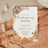 Invitation Dîner de Thanksgiving de dinde patchwork fantaisis