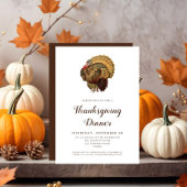 Invitation Dîner de Thanksgiving de dinde vintage