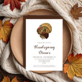 Invitation Dîner de Thanksgiving de dinde vintage