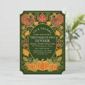 Invitation Dîner de Thanksgiving de la dinde de citrouille d' (Debout devant)
