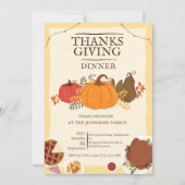 Invitation Dîner de Thanksgiving de la dinde rustique à la ci (Devant)