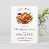 Invitation Dîner de Thanksgiving Dinde Automne Moderne Chic (Debout devant)