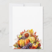 Invitation Dîner de Thanksgiving Dinde Automne Moderne Chic (Dos)