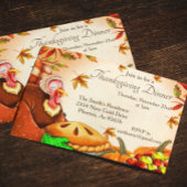 Invitation Dîner de Thanksgiving Dîner dinde Citrouille à tar