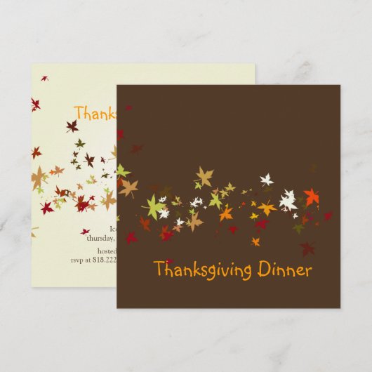 Invitation Dîner de Thanksgiving, DO-IT-YOURSELF arrière - pl (Devant / Derrière)