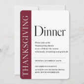 Invitation Dîner de Thanksgiving éditorial Bourgogne (Devant)