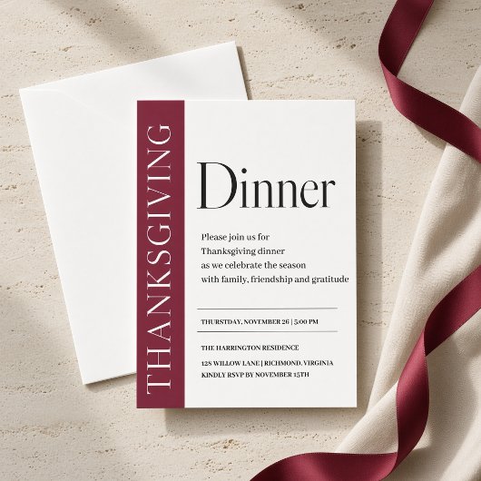 Invitation Dîner de Thanksgiving éditorial Bourgogne