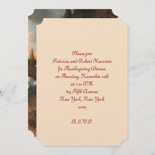 Invitation Dîner de Thanksgiving| Élégant (Devant / Derrière)