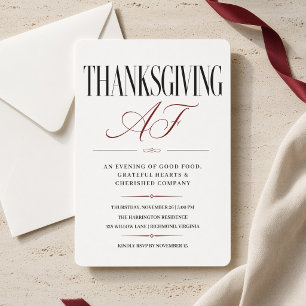 Invitation Dîner de Thanksgiving élégant en famille