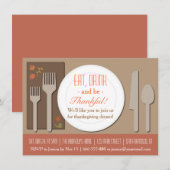 Invitation Dîner de Thanksgiving élégant et moderne (Devant / Derrière)