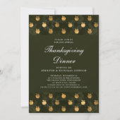 Invitation Dîner de Thanksgiving élégant et vert (Devant)