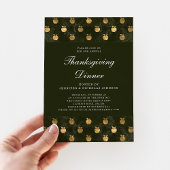 Invitation Dîner de Thanksgiving élégant et vert