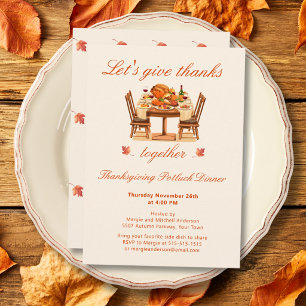 Invitation Dîner de Thanksgiving en remerciement ensemble