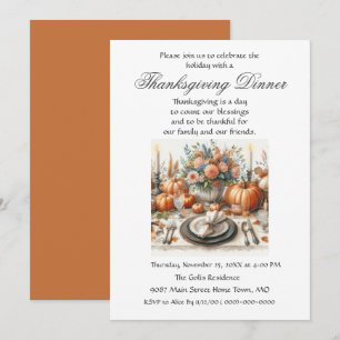 Invitation Dîner de Thanksgiving entre amis de la famille dan