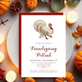 Invitation Dîner de Thanksgiving entre amis Potluck vintage