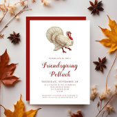 Invitation Dîner de Thanksgiving entre amis Potluck vintage