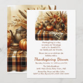 Invitation Dîner de Thanksgiving Famille Amis (Devant / Derrière)