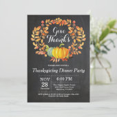 Invitation Dîner de Thanksgiving Fête Automne Chalkboard Auto (Debout devant)