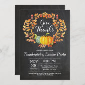 Invitation Dîner de Thanksgiving Fête Automne Chalkboard Auto (Devant / Derrière)