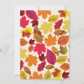 Invitation Dîner de Thanksgiving fêtes automne Couleurs Feuil (Dos)