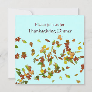 Invitation Dîner de Thanksgiving FEUILLES D'AUTOMNE