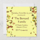 Invitation Dîner de Thanksgiving FEUILLES D'AUTOMNE (Dos)