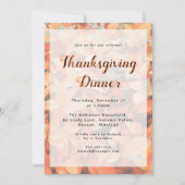 Invitation Dîner de Thanksgiving Feuilles d'automne oranges (Devant)